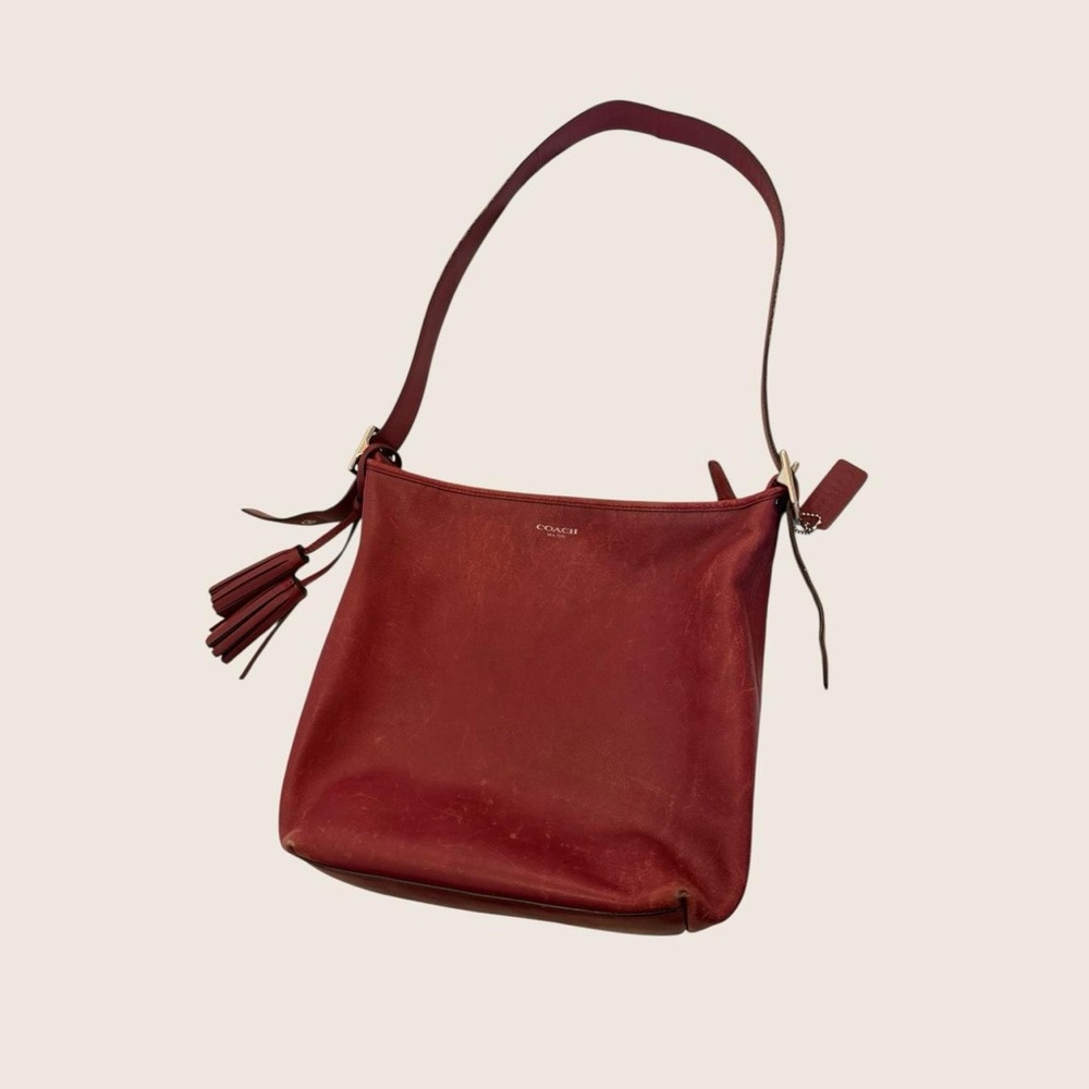 Coach Burgundy Leather Shoulder Bag